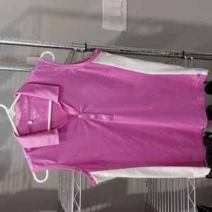 Adidas raspberry pink sleeveless golf tennis shirt EUC